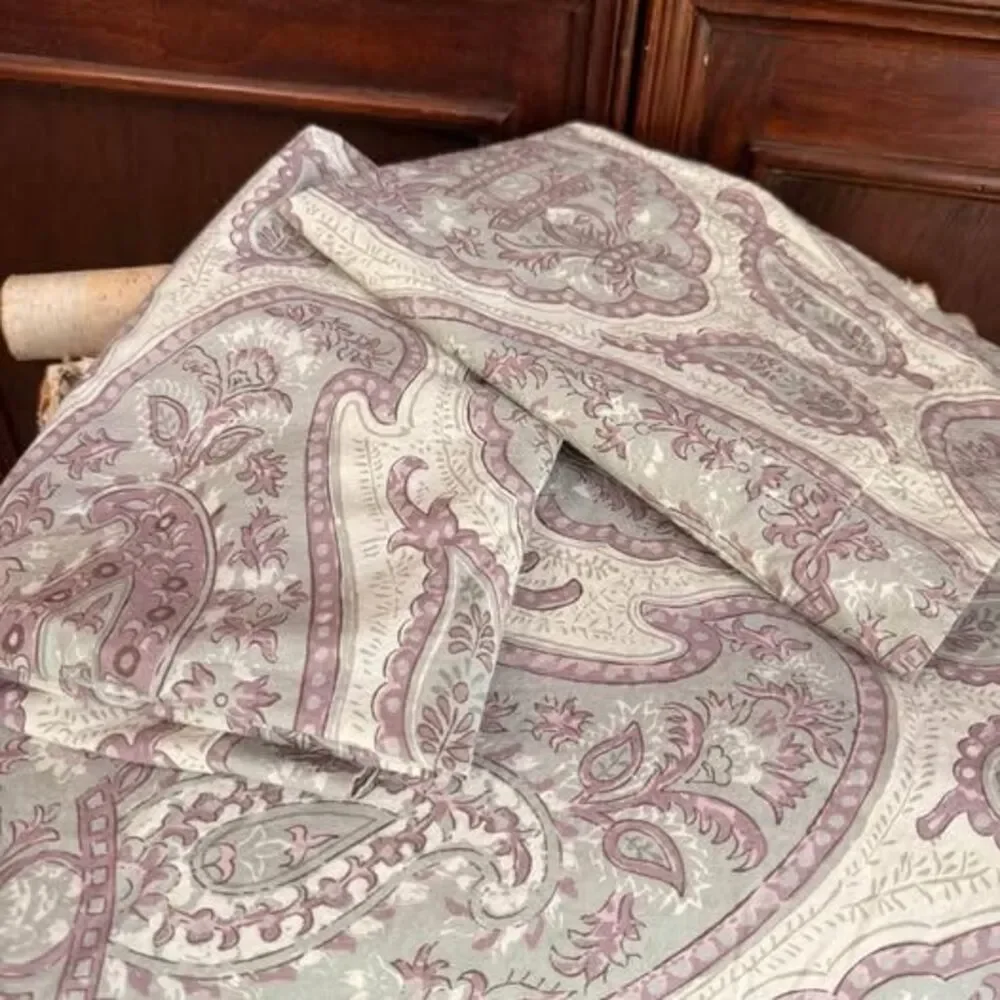 RARE Pottery Barn Ashlyn Paisley Full/Queen Duvet & Pillow Shams-Amethyst Gray